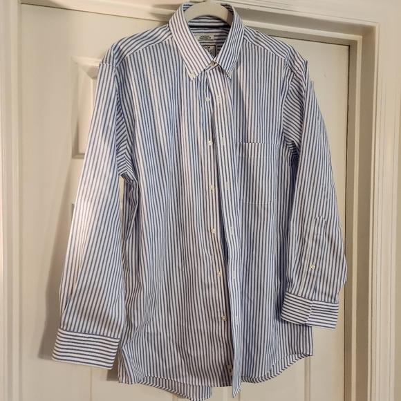 Jos. A. Bank Other - Jos A. Banks non iron tailored fit blue white stripe men's dress shirt 16 32
